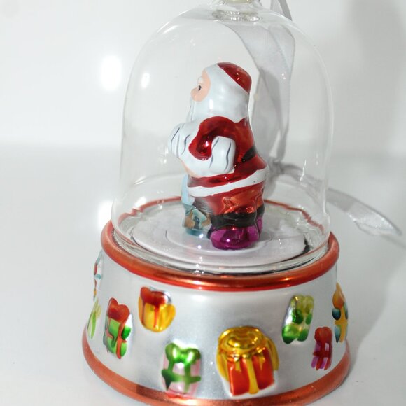 Mr. Christmas Santa Glass Ornament Music Box “We Wish You A Merry Christmas” - Picture 4 of 9